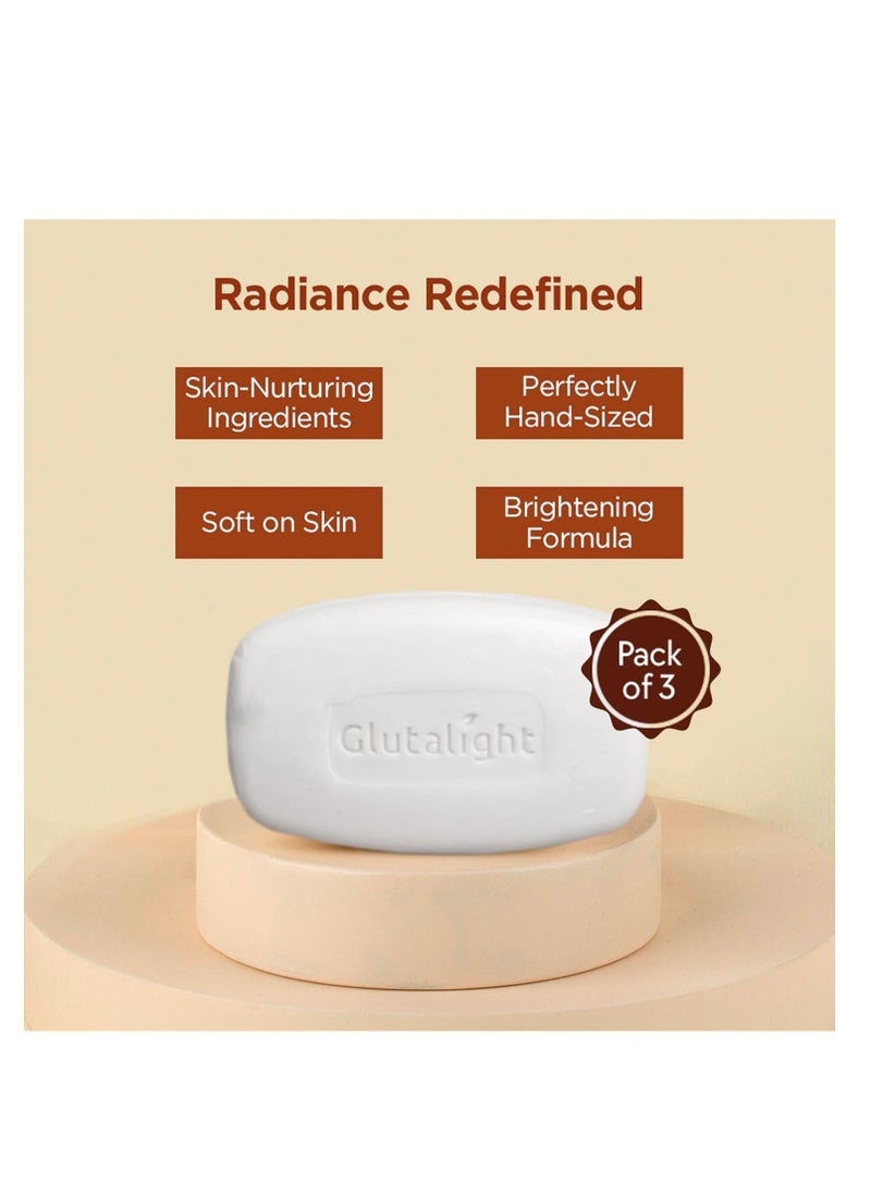 Glutalight Skin Lightening Soap with 1% Glutathione |Reduces Dark spots, Age Marks |for Skin Brightening – 75GM (Pack of 3)