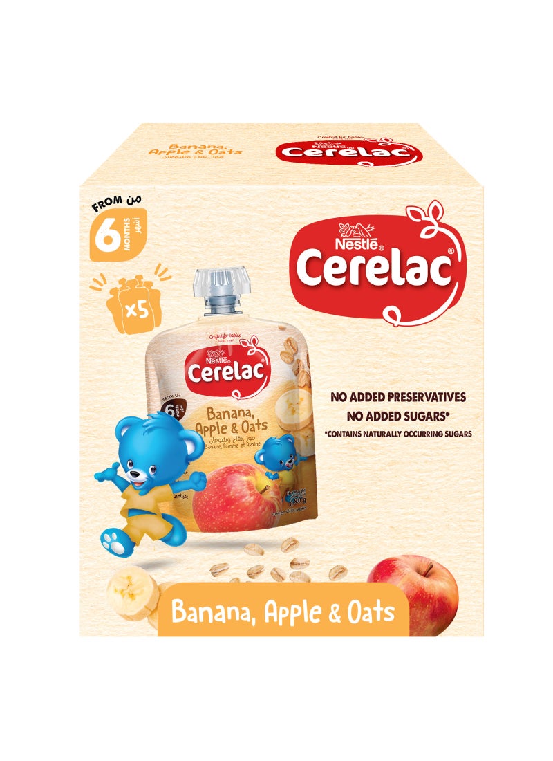 Cerelac Fruits Puree Pouch in Banana, Apple & Oats Value Pack - Image 1