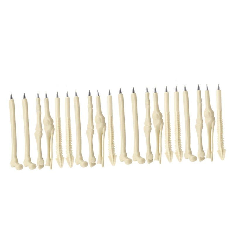 Bone Shape Ballpoint Pens 0.7mm Black Ink 20pcs Bulk Office School Stationery - Image 2