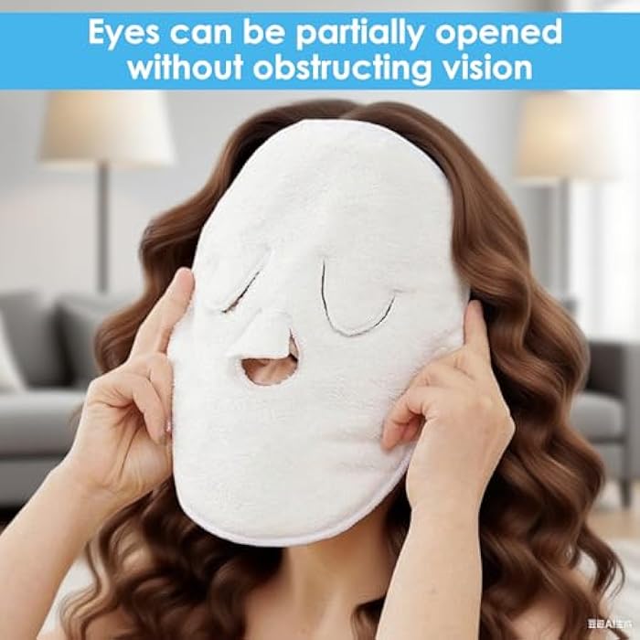 Larrel 2 Pcs Face Masks Spa,Steam Mask,Face Towels Reusable Hot Compress Warm Compress for Faces Facial Steamer Towel for Hot Cold Skin Care Faces Steamer Beauty Facial Towel for Home Beauty Salon Women - Image 4