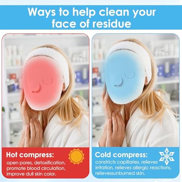 Larrel 2 Pcs Face Masks Spa,Steam Mask,Face Towels Reusable Hot Compress Warm Compress for Faces Facial Steamer Towel for Hot Cold Skin Care Faces Steamer Beauty Facial Towel for Home Beauty Salon Women - Image 3