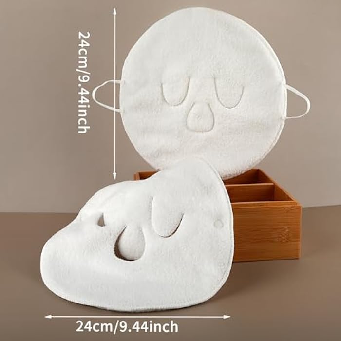 Larrel 2 Pcs Face Masks Spa,Steam Mask,Face Towels Reusable Hot Compress Warm Compress for Faces Facial Steamer Towel for Hot Cold Skin Care Faces Steamer Beauty Facial Towel for Home Beauty Salon Women - Image 2