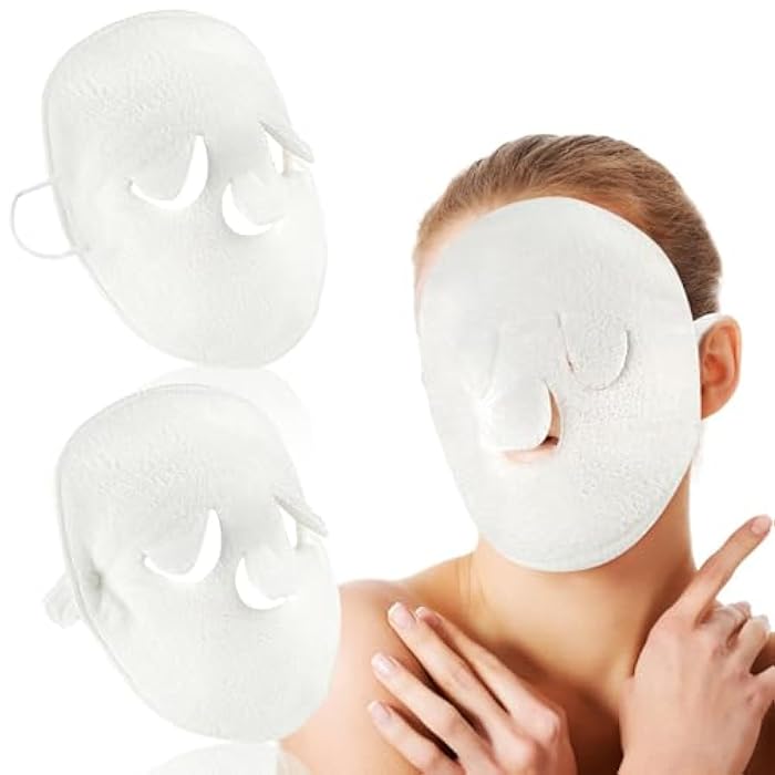 Larrel 2 Pcs Face Masks Spa,Steam Mask,Face Towels Reusable Hot Compress Warm Compress for Faces Facial Steamer Towel for Hot Cold Skin Care Faces Steamer Beauty Facial Towel for Home Beauty Salon Women - Image 1