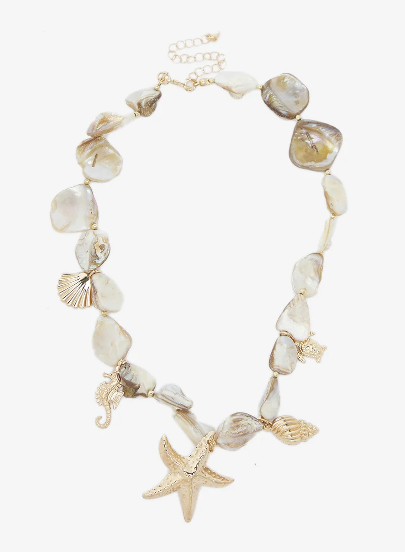 Ginger Sea Charm Resin Necklace