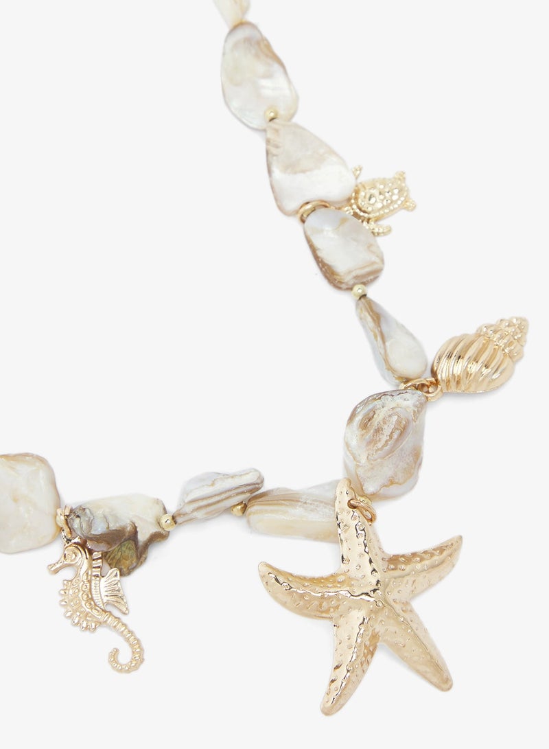 Ginger Sea Charm Resin Necklace - Image 3