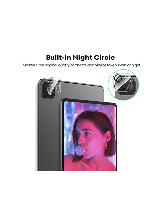Jetech واقي شاشة لجهاز iPad Pro مقاس 12.9 بوصة، 2022/2021/2020 (الجيل السادس/الخامس/الرابع) مع واقي عدسة الكاميرا، وطبقة زجاجية مقواة عالية الدقة مضادة للخدش، ويدعم القلم وFace ID، عبوتان لكل منهما - Image 5