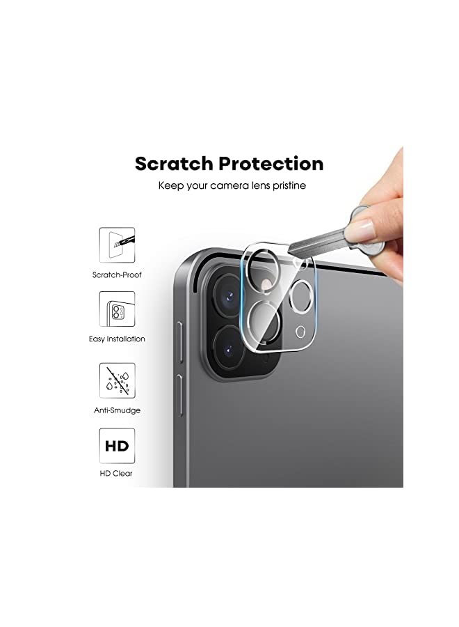 Jetech واقي شاشة لجهاز iPad Pro مقاس 12.9 بوصة، 2022/2021/2020 (الجيل السادس/الخامس/الرابع) مع واقي عدسة الكاميرا، وطبقة زجاجية مقواة عالية الدقة مضادة للخدش، ويدعم القلم وFace ID، عبوتان لكل منهما - Image 4