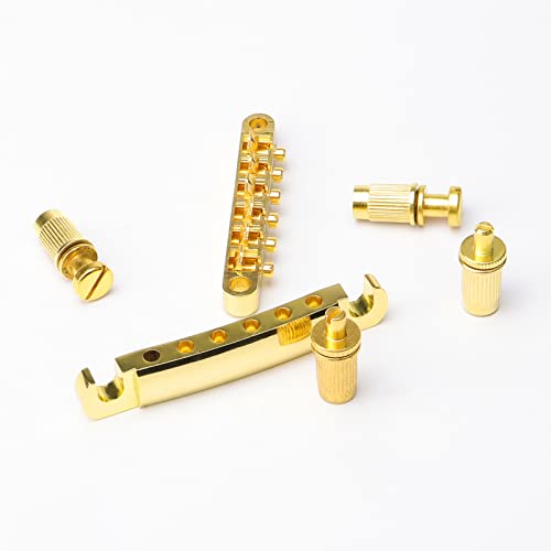 Swhmc Set of Gold Tune-O-Matic Guitar Bridge Tailpiece for LP Electric Guitar Replacement Parts - Image 4