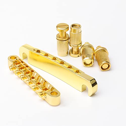 Swhmc Set of Gold Tune-O-Matic Guitar Bridge Tailpiece for LP Electric Guitar Replacement Parts - Image 1