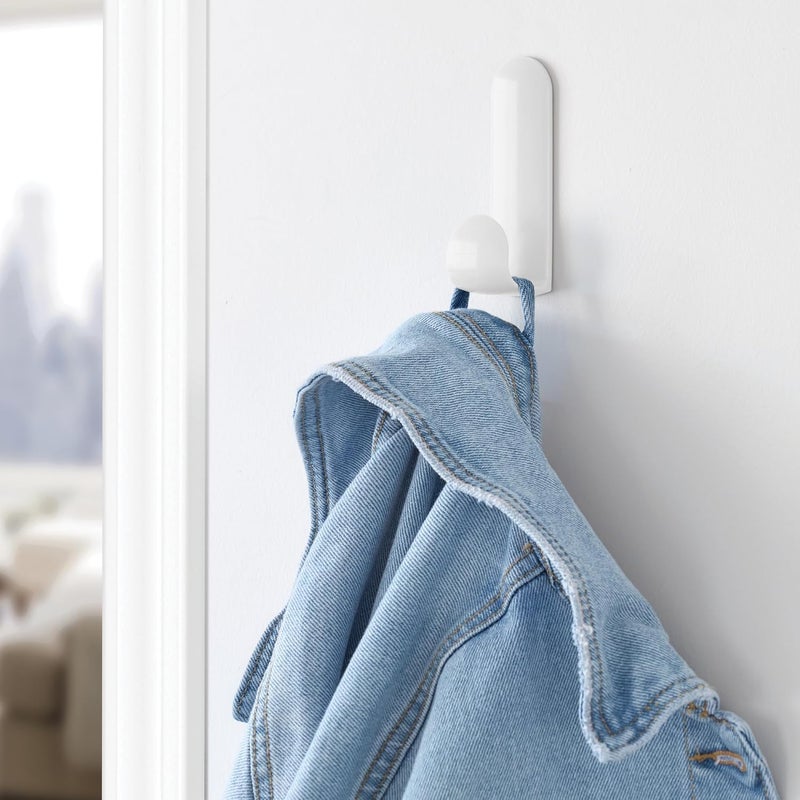 InterDesign iDesign Self-Adhesive Wall Hook - Damage-Free Hanging for Entryway, Closet, or Garage, 2 Pack, White - Image 5
