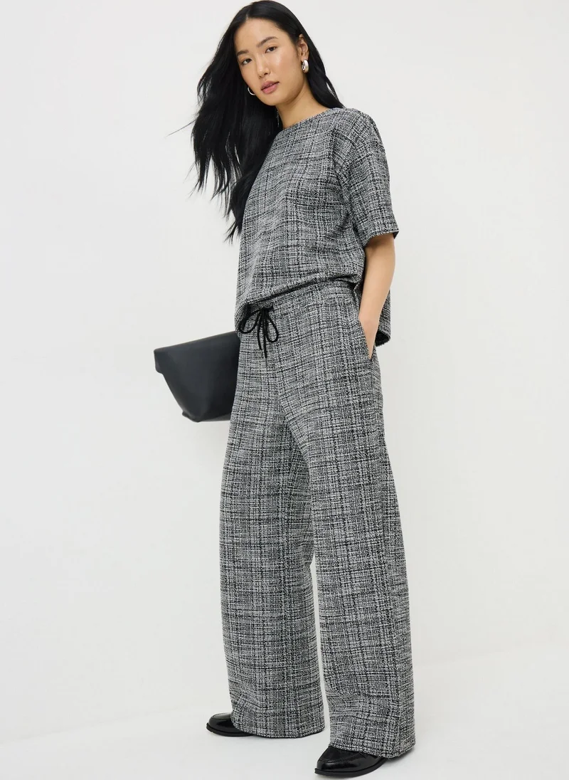 Matalan Black Textured Wide Leg Co Ord Trousers