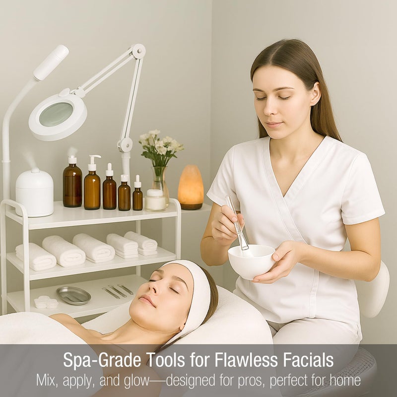 APPEARUS Facial Mask Silicone Mixing Bowl Set - 6-Piece Spa Skincare Kit with 3 Mixing Bowls, Brush & Spatulas - Reusable, Microwave & Dishwasher Safe - White - Image 4