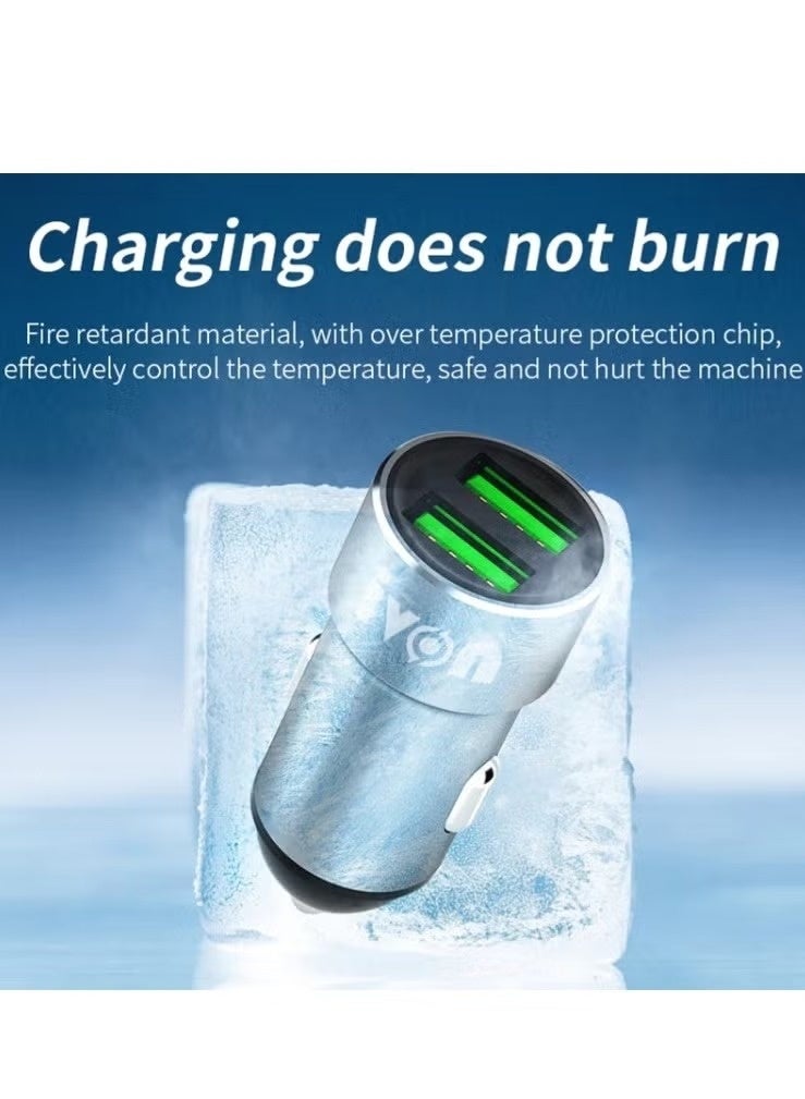 IVON CC38 2.4A Dual USB Car Charger + 1m USB To USB-C / Type-C Fast Charge Data Cable Set - Image 4