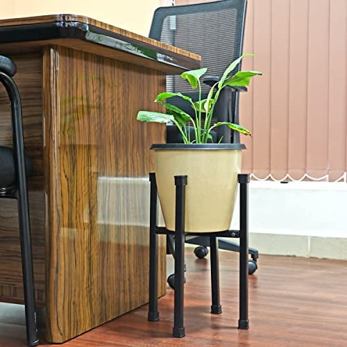 Livzing Metal Adjustable Plant Stand - Expandable Planter stand for Flower Pot - Display Stand for Garden Balcony Home Decor - Gamla Stand Size Expandable for 8-17 inch Flower Pots - Black - Image 4