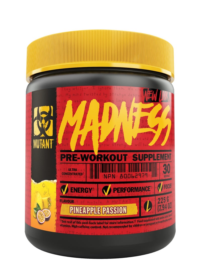Mutant جنون ما قبل التمرين 225 جرام (7.94 أونصة) - شغف الأناناس