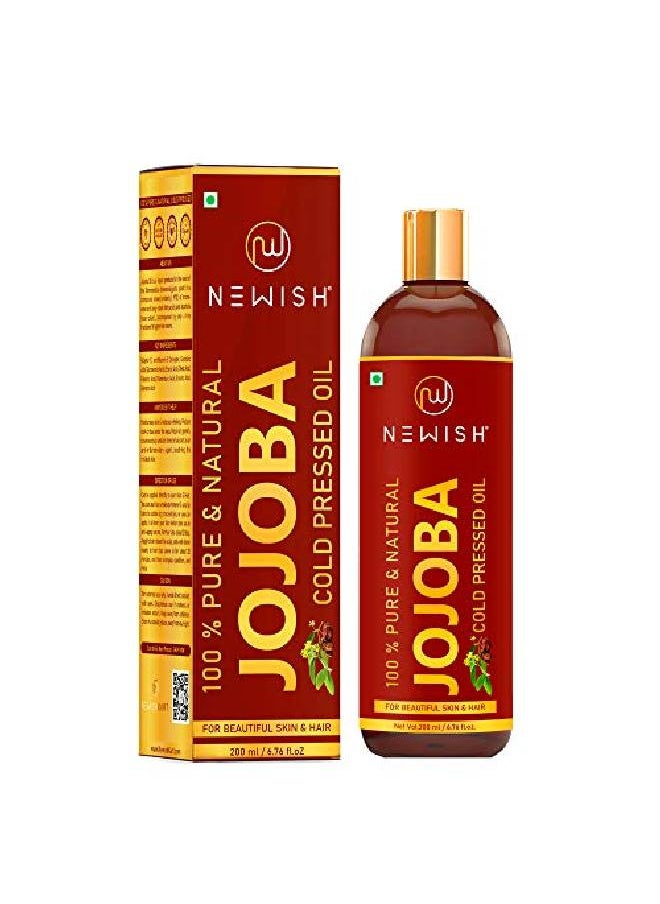 Newish ® Cold Pressed Jojoba Oil For Skin Hair Growth Virgin Unrefined 200Ml  - Image 2