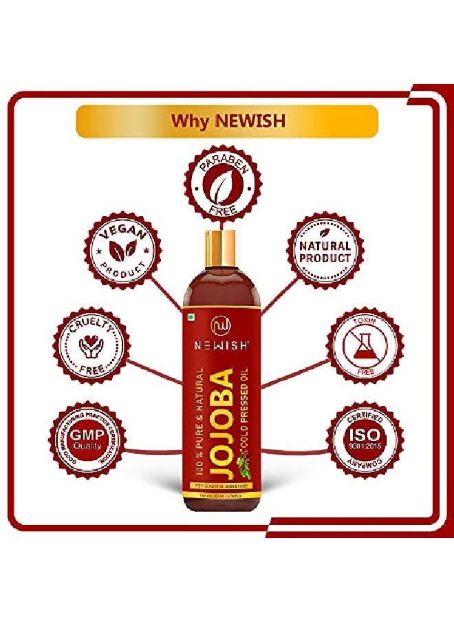 Newish ® Cold Pressed Jojoba Oil For Skin Hair Growth Virgin Unrefined 200Ml  - Image 5