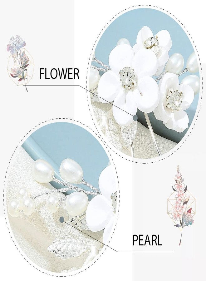 EARENT إكسسوارات شعر الزفاف من إيرينت دبابيس شعر فضية للنساء (عبوة من 3) - Image 5