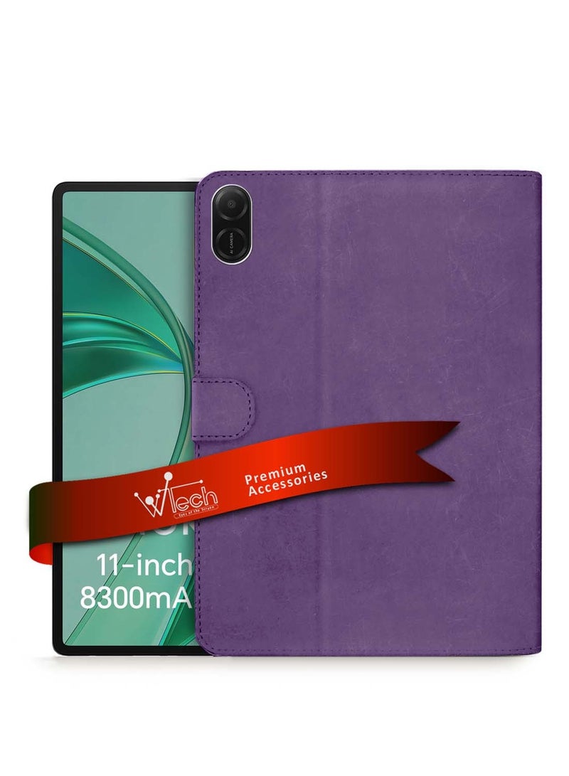 Wtech Honor Pad X8a 2024 (11 inch) WTech PU Leather Magnetic Closure Flip Case Cover - Purple - Image 1