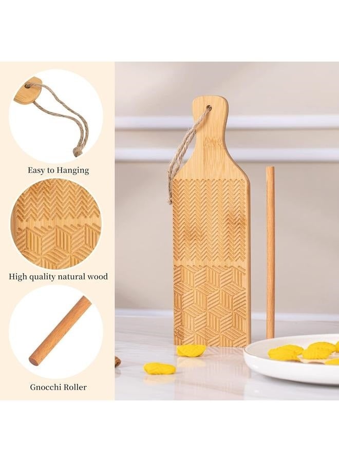 Combo Gnocchi Pasta Board Garganelli Board, Kitchen Natural Bamboo Kitchen Gadgets Tools, Gift for Baking Lovers  - Image 4