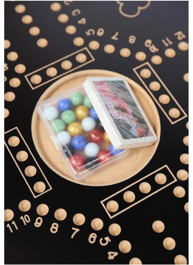 Numbered Royal Jackaroo Board and Card Game with 16 Marbles Durable and Sturdy 45X45cm