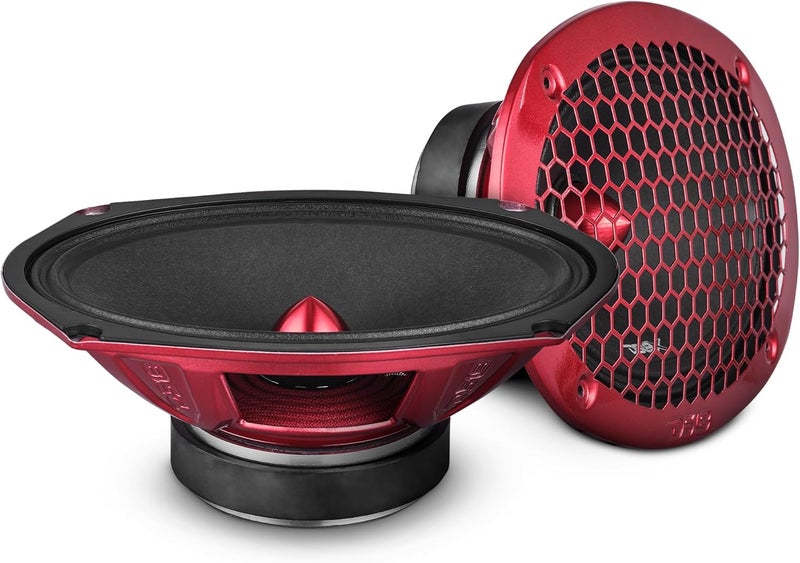 DS18 PRO-X698 BM Loudspeaker - 6x9 Midrange Speaker with Red Aluminum Bullet, 550W Max Power - Image 5