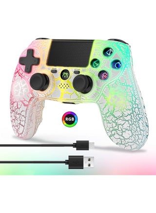 Wireless Controller For Ps4 Wireless Remote Gamepad With Unique Cracked Design/Dual Vibration/6 Axis Motion Sensor/Audio Function Game Controller Widely Compatible With Ps4/Pc(White) - pzsku/ZA209F0F913DC2F344742Z/45/1752649670/adf2f67e-313f-4ad6-949b-5c4934704927
