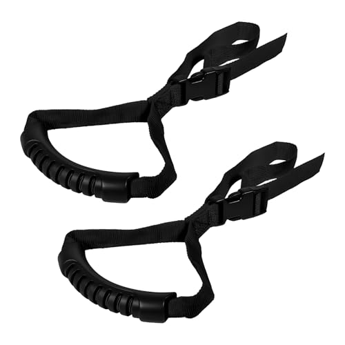 Dickno 2PCS Car Adjustable Grab Handle Portable Auto Door Safety Supporting Grab Band for Elderly Disabled with Nylon Grip Vehicle Mobility Assist Device for Car Truck Lorry Black - Image 1