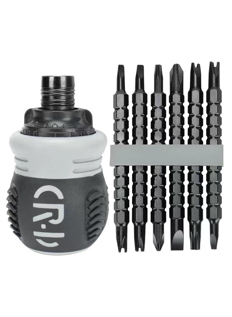 Screwdriver CR-V Set with 6 Dual-Head Bits – 13-in-1 Multi-Function Precision Tool for Repair & DIY Projects - Image 1