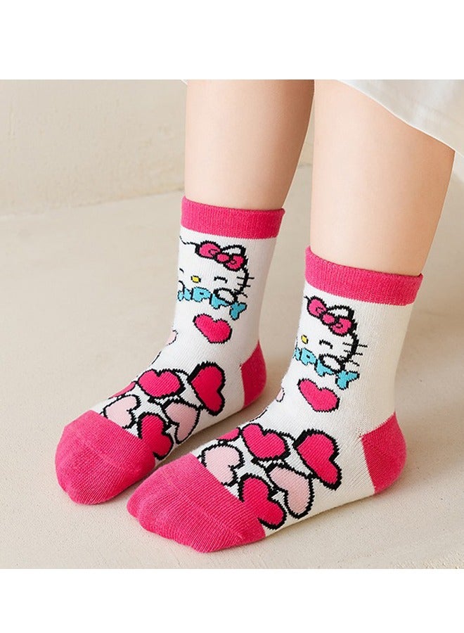 Sanrio Cartoon pattern children's socks, mid-calf socks, cotton socks, autumn and winter stockings, comfortable and versatile (size: M (suitable for children aged 3-5) - Image 3