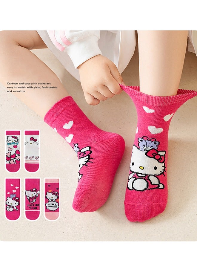 Sanrio Cartoon pattern children's socks, mid-calf socks, cotton socks, autumn and winter stockings, comfortable and versatile (size: M (suitable for children aged 3-5) - Image 4