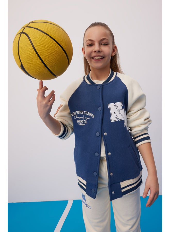 DeFacto Girl Bomber Crew Neck Long Sleeve Knitted Cardigan  - Image 1