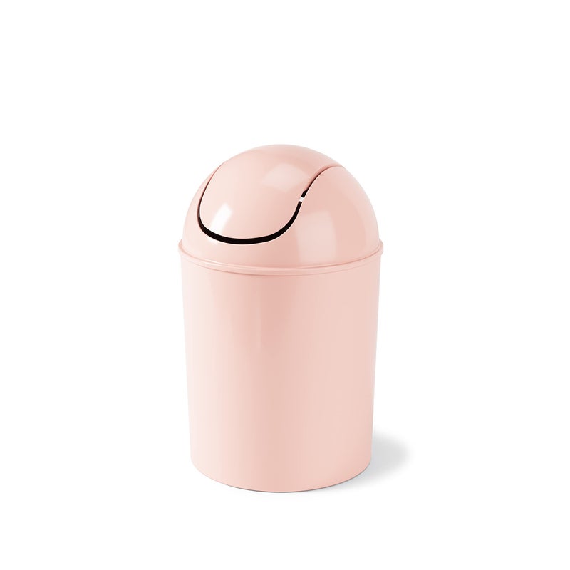 Umbra 1.25 Gallon Mini Waste Can with Removable Swing-Top Lid - Small Garbage Bin for Kitchen, Bathroom, Bedroom, Office - Compact Trash Can Fit Under Tables & Counters - Pink - Image 1