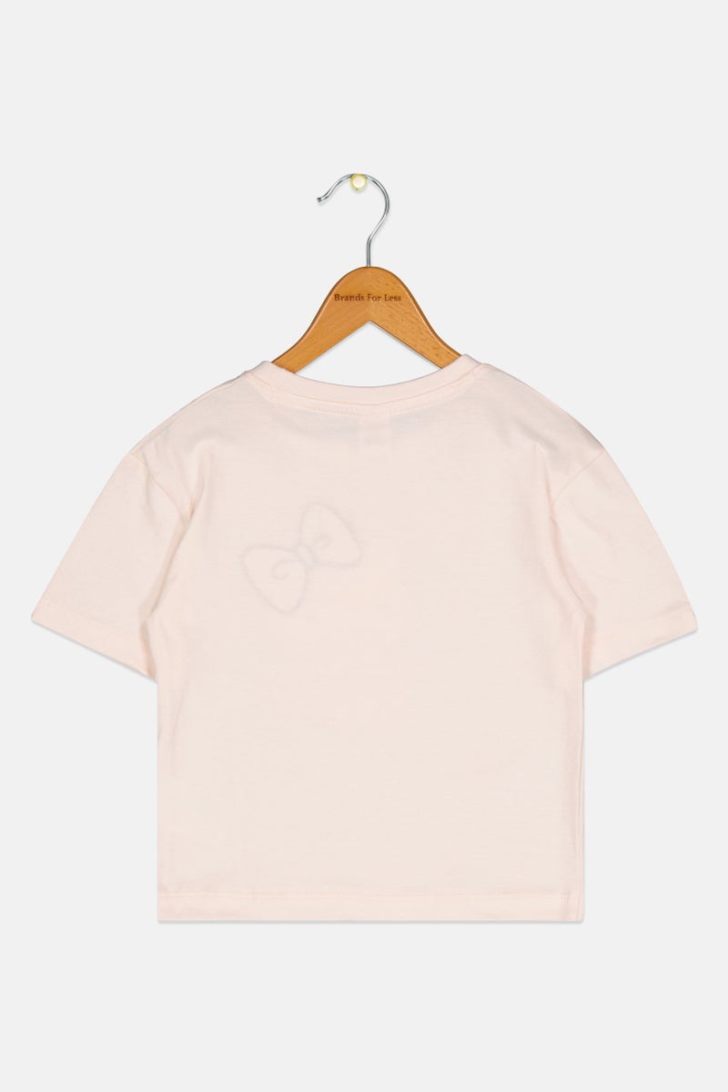 Hello Kitty Toddlers Girl Crew Neck Short Sleeve Graphic Print Top, Pink - Image 3