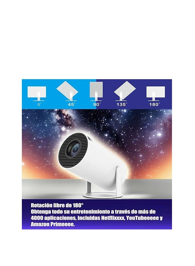 Projector 4K Mini Portable Projector –  with WiFi 6 Mini Projector BT 5.0 of 200ANSI Brings HDMI Cable, Projector for Home Theater, Compatible with Phone/Android/Tablets/PC/TV Stick/Box/USB  - Image 1