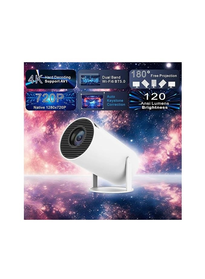 Projector 4K Mini Portable Projector –  with WiFi 6 Mini Projector BT 5.0 of 200ANSI Brings HDMI Cable, Projector for Home Theater, Compatible with Phone/Android/Tablets/PC/TV Stick/Box/USB  - Image 3