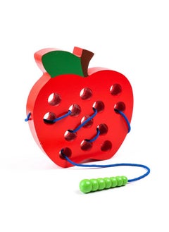 kizh Wooden Lacing Apple Threading Toys Wood Block Puzzle Travel Game Montessori Early Learning Fine Motor Skills Educational Gift For 1 2 3 Years Old Toddlers Baby Kids  - Image 5