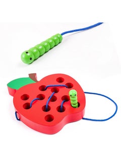 kizh Wooden Lacing Apple Threading Toys Wood Block Puzzle Travel Game Montessori Early Learning Fine Motor Skills Educational Gift For 1 2 3 Years Old Toddlers Baby Kids  - Image 4