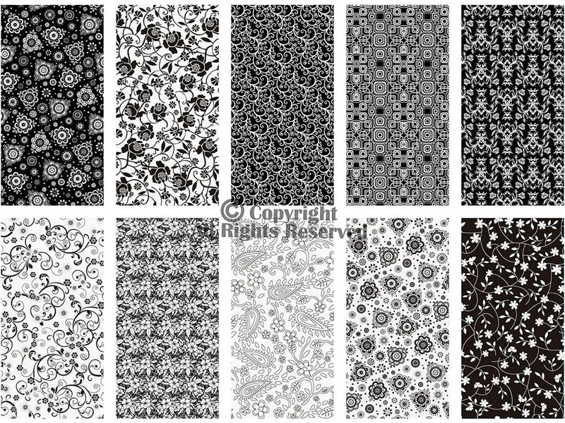 Craftido -25 Options- 100% Cotton Quilting Fabric Bundles 10pcs Fat Quarters 18â€x21â€-Medium Weight 5.2 oz- Soft Cotton for Quilting, Sewing Project, Patchwork, DIY Crafts - Black & White Flower - Image 2