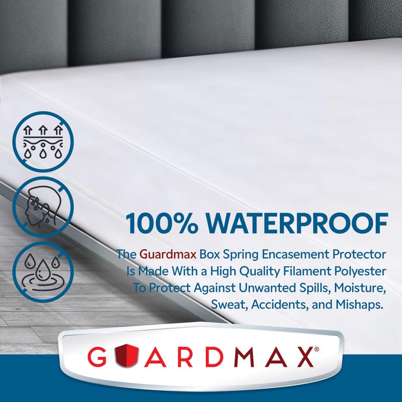 Guardmax Premium Box Spring Cover - Queen Size Waterproof and Bed Bug Proof Zippered Box Spring Encasement - 6 Side Absorbent Boxspring Protects Against Bed Bugs, Dust Mites, Dirt, Spills, and Stains. - Image 5