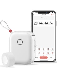 Marklife P12 Label Maker Machine with Tape Portable Bluetooth Label Printer Mini Printer Can Print Continuous Label Sticker Printer Compatible with iOS Android for Business Home Office