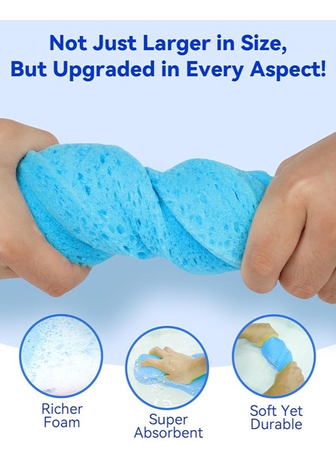 Car Wash Sponge, Large Multi Use Sponges for Cleaning, 6cm Thick High Foam Scrubber Kit, Sponges for Dishes, Tile, Bike, Boat, Easy Grip Sponge for Kitchen, Bathroom, Household Cleaning, 3pcs - Image 3