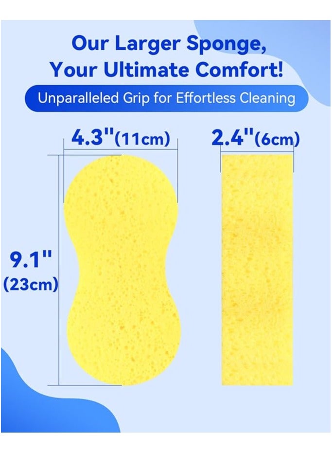 Car Wash Sponge, Large Multi Use Sponges for Cleaning, 6cm Thick High Foam Scrubber Kit, Sponges for Dishes, Tile, Bike, Boat, Easy Grip Sponge for Kitchen, Bathroom, Household Cleaning, 3pcs - Image 4