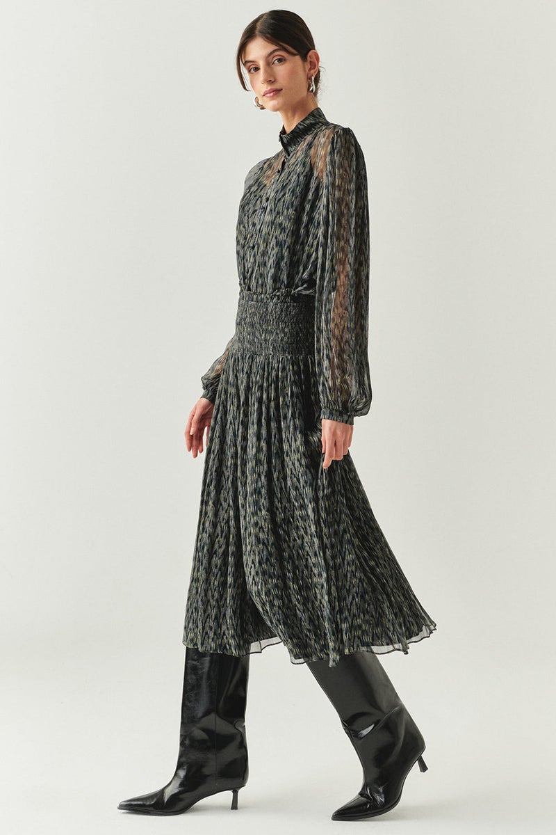 EXQUISE Regular Multicolored with Gathered Waist dress - Image 3