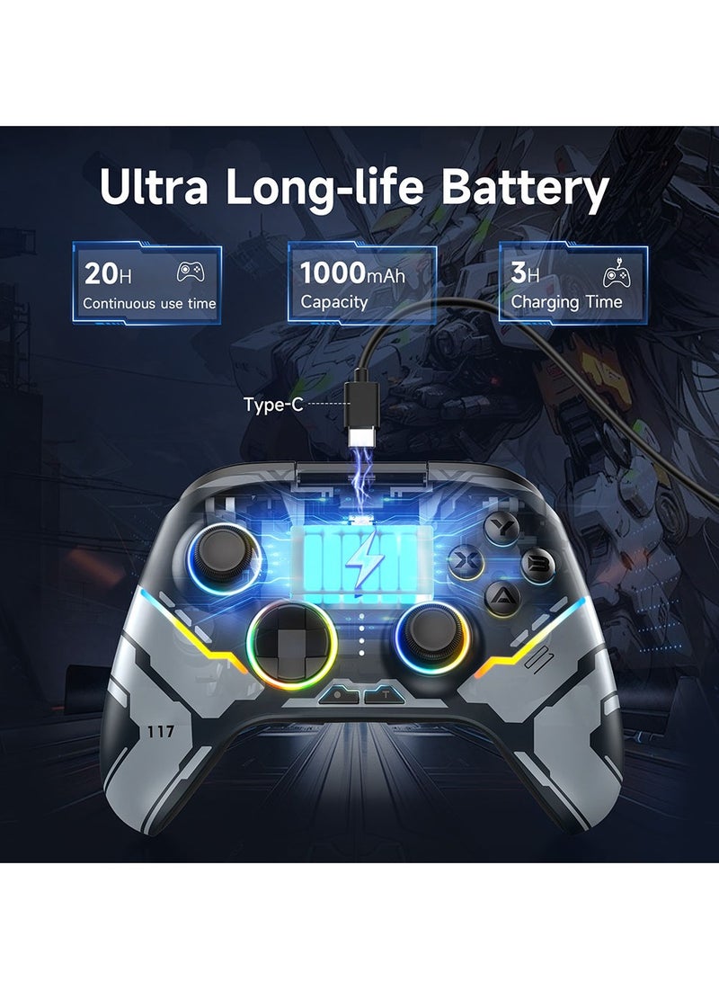 X15 PC Controller, Comfortable Lightweight Wireless PC Gamepad, Enhanced Wireless Bluetooth Controller With Hall Joysticks,  Joystick Controller For PC Windows, Nintendo Switch - Image 4