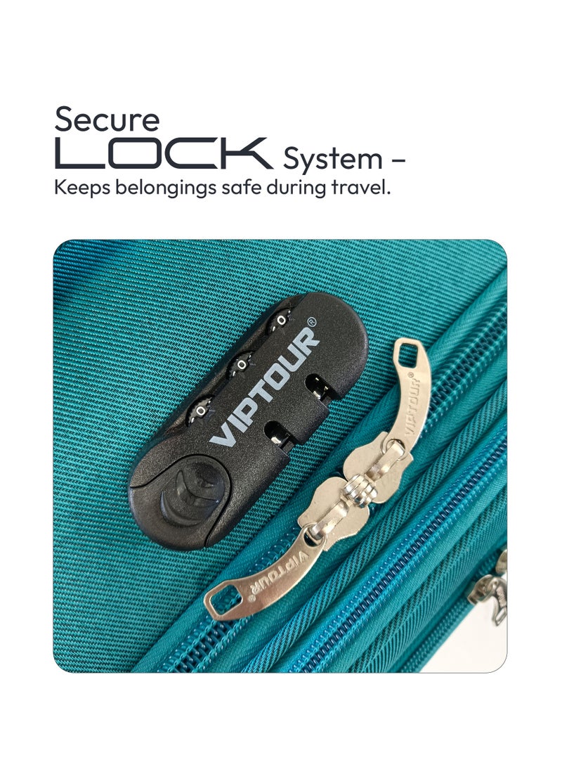 VIPTOUR 4PCS Fabric Luggage Set Durable Travel Suitcase with Spinner Wheels - Image 4