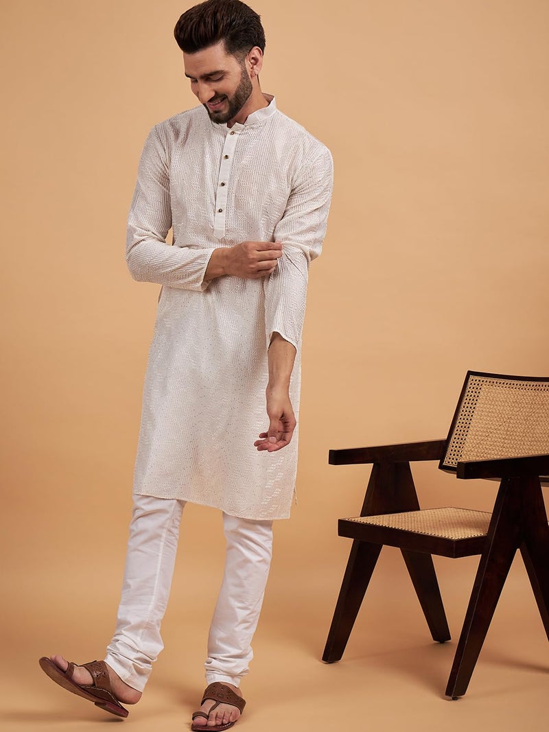 SWAGG INDIA كُرتا مستقيم مزخرف بخيوط الرايون للرجال | ملابس تقليدية - Image 5