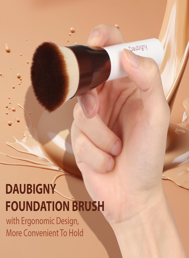 Daubigny 1.5" Top Diameter Foundation Brush - Premium Makeup Brush, Perfect For Liquid Makeup, Cream, Buffing, Blending (White Gold) - Image 5