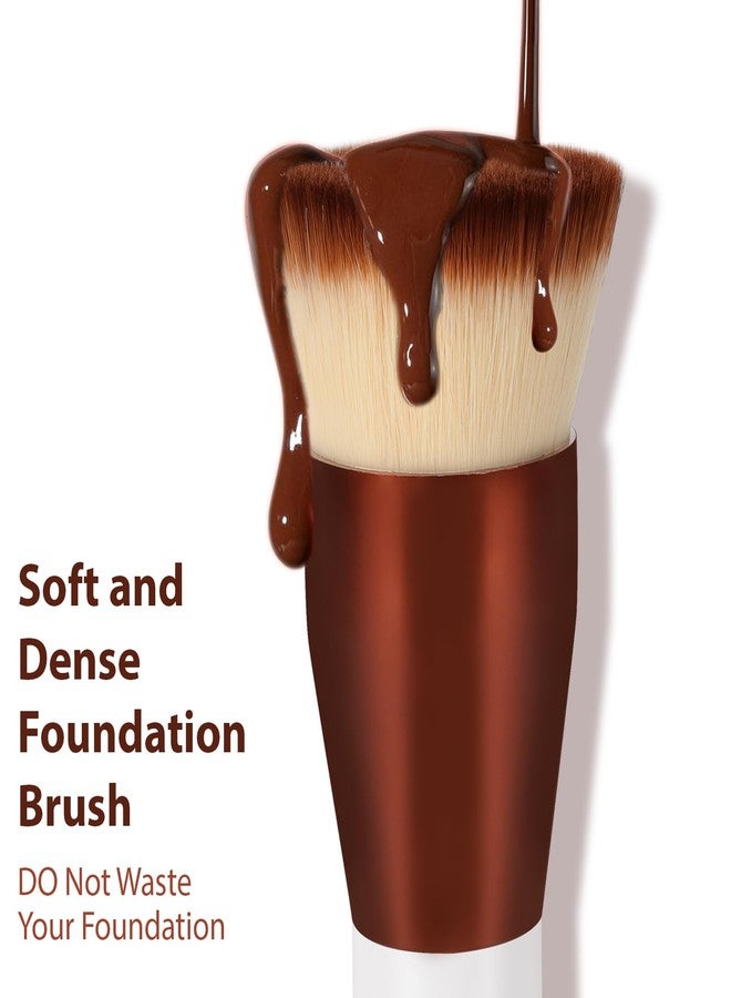 Daubigny 1.5" Top Diameter Foundation Brush - Premium Makeup Brush, Perfect For Liquid Makeup, Cream, Buffing, Blending (White Gold) - Image 4