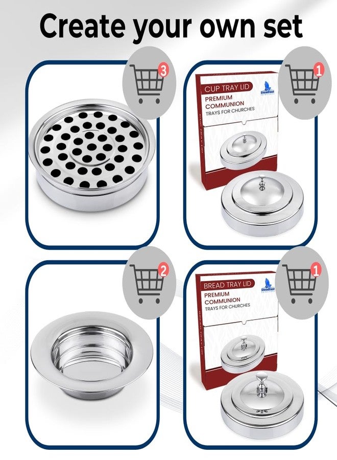 Steadfast Selections (Cup Tray) Silver Premium Communion Trays for Churches | Stainless Steel Communion Set, Supplies | 40 Cup Tray | Church Communion Ware Sets - Image 3